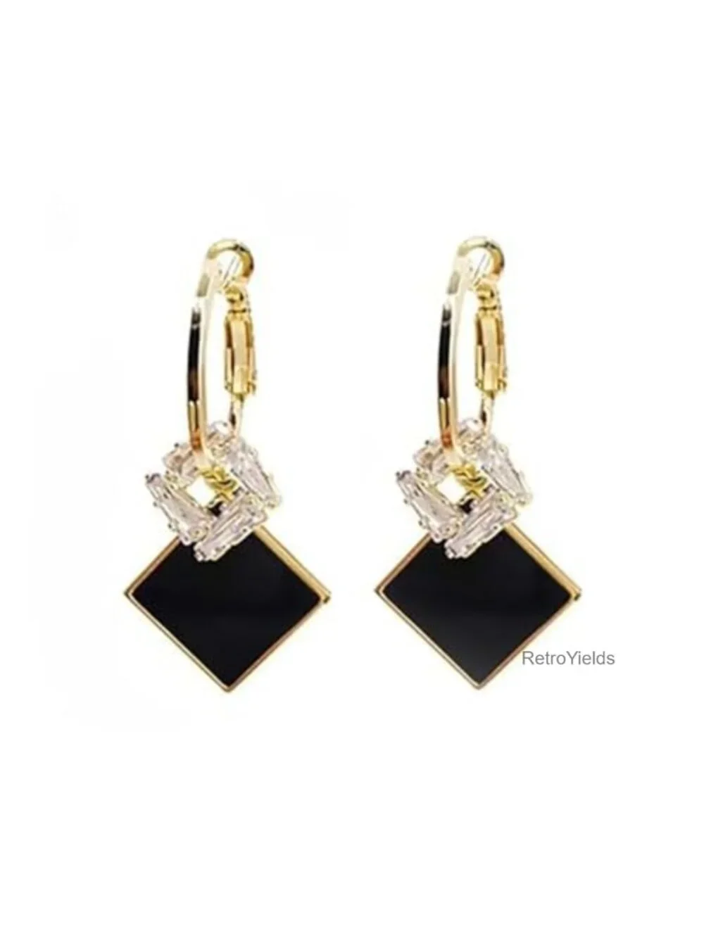 Gold Plated Geometric Drop Earrings Hypoallergenic Handmade Dangle Jewelry for